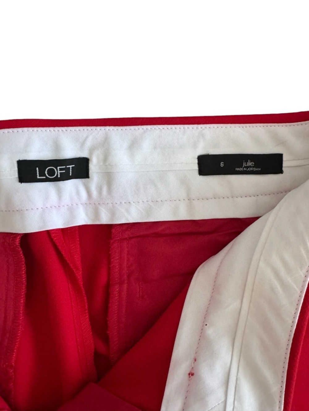 LOFT Red Women's Julie Trousers - Tailored light tapered Leg Sz: 6 - Picture 7 of 11